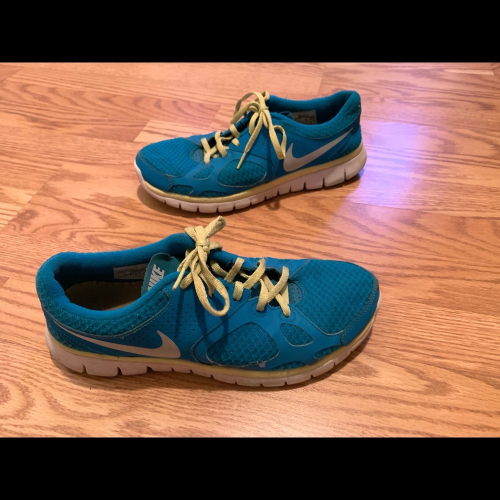 Blue And Neon Yellow/Green Nike